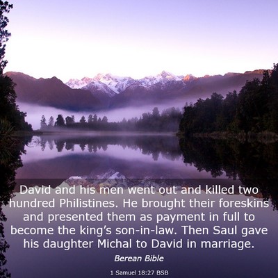 Picture 03 - 1 Samuel 18:27 BSB - David and his men went out and killed two hundred - Bible Verse Picture