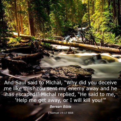 Picture 03 - 1 Samuel 19:17 BSB - And Saul said to Michal, “Why did you deceive - Bible Verse Picture