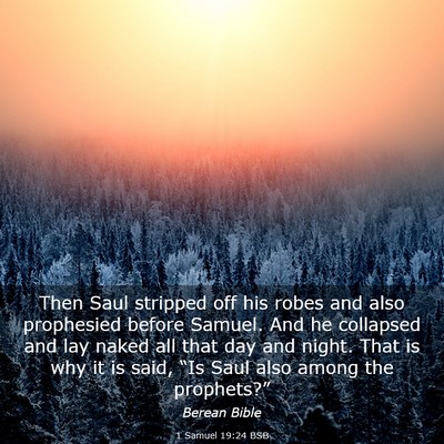 Picture 03 - 1 Samuel 19:24 BSB - Then Saul stripped off his robes and also - Bible Verse Picture