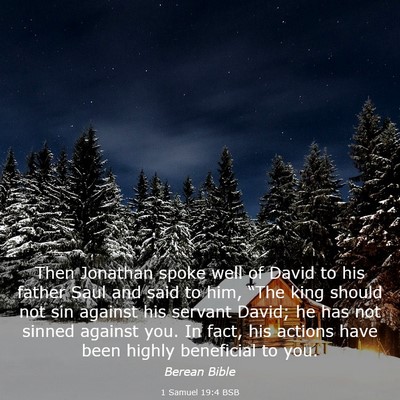 Picture 03 - 1 Samuel 19:4 BSB - Then Jonathan spoke well of David to his father - Bible Verse Picture