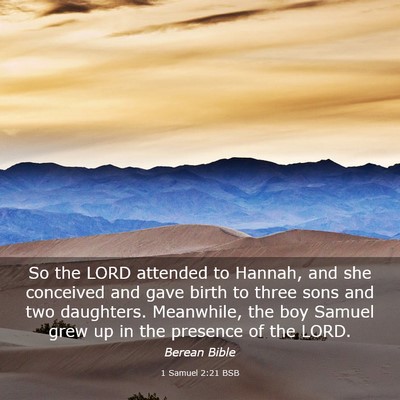 Picture 03 - 1 Samuel 2:21 BSB - So the LORD attended to Hannah, and she conceived - Bible Verse Picture