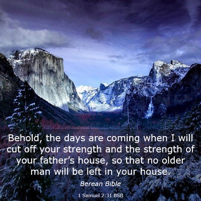 Picture 03 - 1 Samuel 2:31 BSB - Behold, the days are coming when I will cut off - Bible Verse Picture