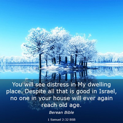 Picture 03 - 1 Samuel 2:32 BSB - You will see distress in My dwelling place. - Bible Verse Picture