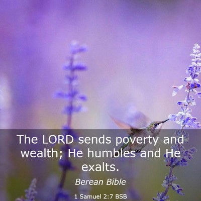 Picture 03 - 1 Samuel 2:7 BSB - The LORD sends poverty and wealth; He humbles and - Bible Verse Picture