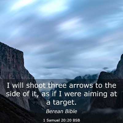 Picture 03 - 1 Samuel 20:20 BSB - I will shoot three arrows to the side of it, as - Bible Verse Picture
