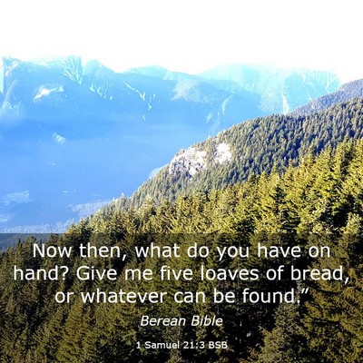 Picture 03 - 1 Samuel 21:3 BSB - Now then, what do you have on hand? Give me five - Bible Verse Picture