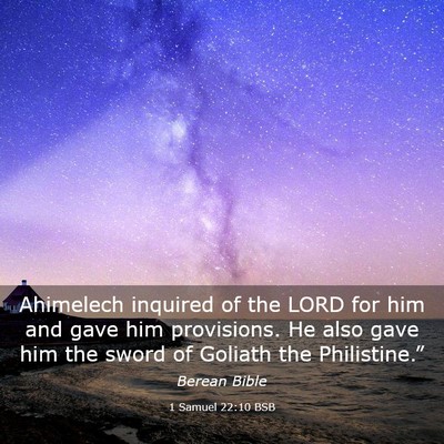 Picture 03 - 1 Samuel 22:10 BSB - Ahimelech inquired of the LORD for him and gave - Bible Verse Picture