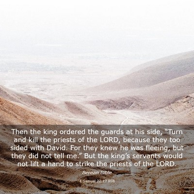 Picture 03 - 1 Samuel 22:17 BSB - Then the king ordered the guards at his side, - Bible Verse Picture