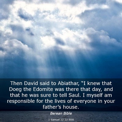 Picture 03 - 1 Samuel 22:22 BSB - Then David said to Abiathar, “I knew that Doeg - Bible Verse Picture