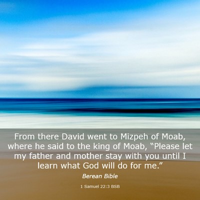 Picture 03 - 1 Samuel 22:3 BSB - From there David went to Mizpeh of Moab, where he - Bible Verse Picture
