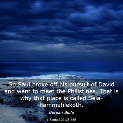 Picture 03 - 1 Samuel 23:28 BSB - So Saul broke off his pursuit of David and went - Bible Verse Picture