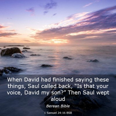 Picture 03 - 1 Samuel 24:16 BSB - When David had finished saying these things, Saul - Bible Verse Picture