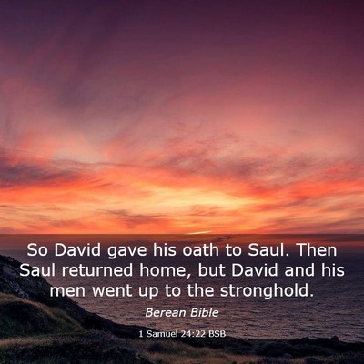 Picture 03 - 1 Samuel 24:22 BSB - So David gave his oath to Saul. Then Saul - Bible Verse Picture