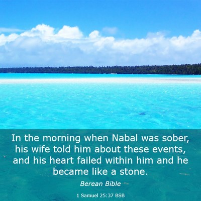 Picture 03 - 1 Samuel 25:37 BSB - In the morning when Nabal was sober, his wife - Bible Verse Picture