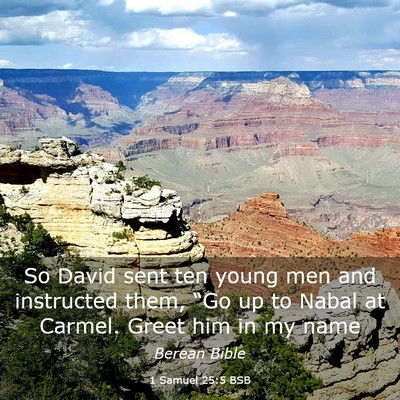 Picture 03 - 1 Samuel 25:5 BSB - So David sent ten young men and instructed them, - Bible Verse Picture