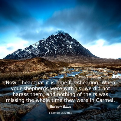 Picture 03 - 1 Samuel 25:7 BSB - Now I hear that it is time for shearing. When - Bible Verse Picture