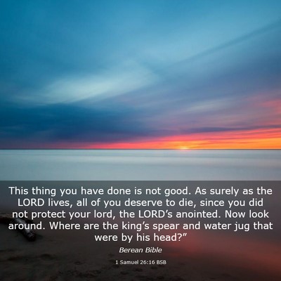 Picture 03 - 1 Samuel 26:16 BSB - This thing you have done is not good. As surely - Bible Verse Picture