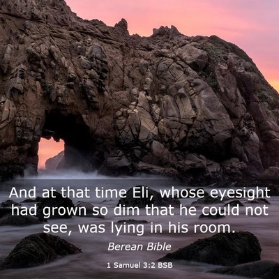 Picture 03 - 1 Samuel 3:2 BSB - And at that time Eli, whose eyesight had grown so - Bible Verse Picture