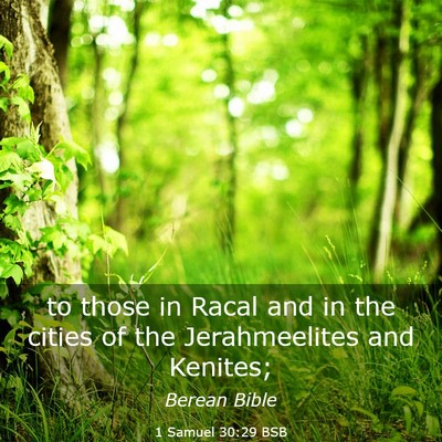 Picture 03 - 1 Samuel 30:29 BSB - to those in Racal and in the cities of the - Bible Verse Picture