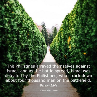Picture 03 - 1 Samuel 4:2 BSB - The Philistines arrayed themselves against - Bible Verse Picture