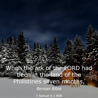Picture 03 - 1 Samuel 6:1 BSB - When the ark of the LORD had been in the land of - Bible Verse Picture