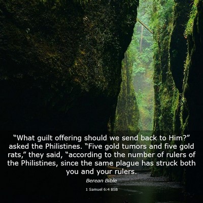 Picture 03 - 1 Samuel 6:4 BSB - “What guilt offering should we send back to - Bible Verse Picture