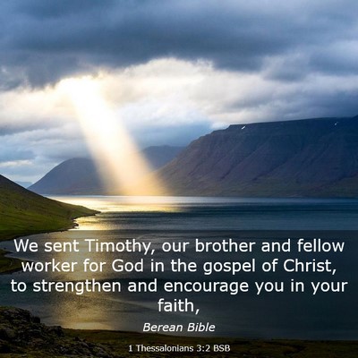 Picture 03 - 1 Thessalonians 3:2 BSB - We sent Timothy, our brother and fellow worker - Bible Verse Picture