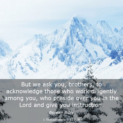 Picture 03 - 1 Thessalonians 5:12 BSB - But we ask you, brothers, to acknowledge those - Bible Verse Picture