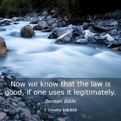 Picture 03 - 1 Timothy 1:8 BSB - Now we know that the law is good, if one uses it - Bible Verse Picture