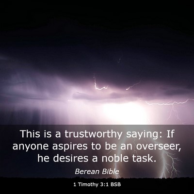 Picture 03 - 1 Timothy 3:1 BSB - This is a trustworthy saying: If anyone aspires - Bible Verse Picture