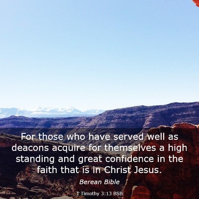 Picture 03 - 1 Timothy 3:13 BSB - For those who have served well as deacons acquire - Bible Verse Picture
