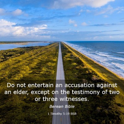 Picture 03 - 1 Timothy 5:19 BSB - Do not entertain an accusation against an elder, - Bible Verse Picture
