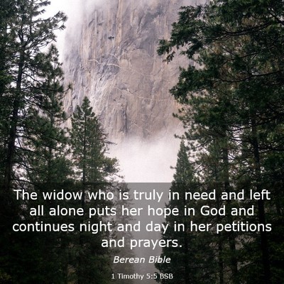 Picture 03 - 1 Timothy 5:5 BSB - The widow who is truly in need and left all alone - Bible Verse Picture