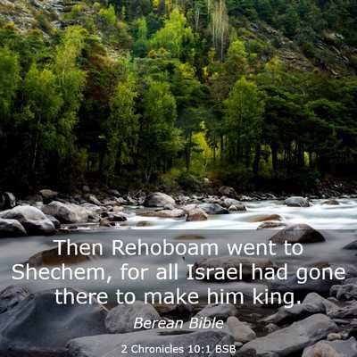 Picture 03 - 2 Chronicles 10:1 BSB - Then Rehoboam went to Shechem, for all Israel had - Bible Verse Picture