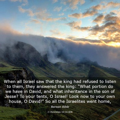 Picture 03 - 2 Chronicles 10:16 BSB - When all Israel saw that the king had refused to - Bible Verse Picture
