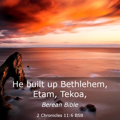 Picture 03 - 2 Chronicles 11:6 BSB - He built up Bethlehem, Etam, - Bible Verse Picture