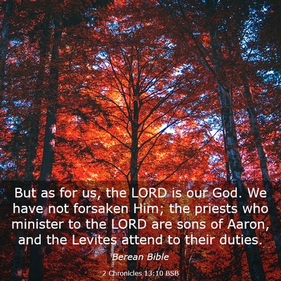 Picture 03 - 2 Chronicles 13:10 BSB - But as for us, the LORD is our God. We have not - Bible Verse Picture
