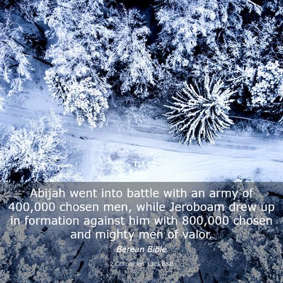 Picture 03 - 2 Chronicles 13:3 BSB - Abijah went into battle with an army of 400,000 - Bible Verse Picture