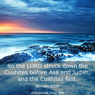 Picture 03 - 2 Chronicles 14:12 BSB - So the LORD struck down the Cushites before Asa - Bible Verse Picture