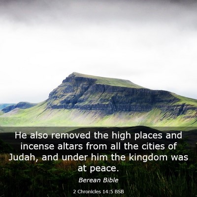 Picture 03 - 2 Chronicles 14:5 BSB - He also removed the high places and incense - Bible Verse Picture