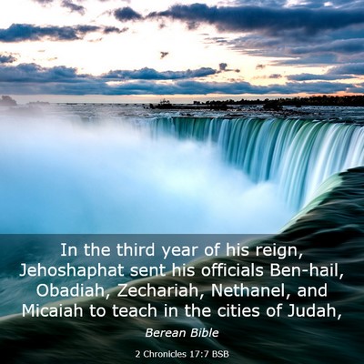Picture 03 - 2 Chronicles 17:7 BSB - In the third year of his reign, Jehoshaphat sent - Bible Verse Picture