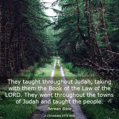 Picture 03 - 2 Chronicles 17:9 BSB - They taught throughout Judah, taking with them - Bible Verse Picture