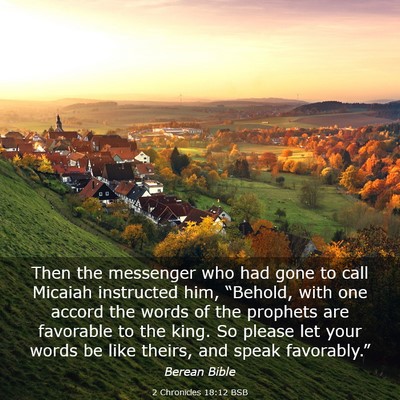 Picture 03 - 2 Chronicles 18:12 BSB - Then the messenger who had gone to call Micaiah - Bible Verse Picture