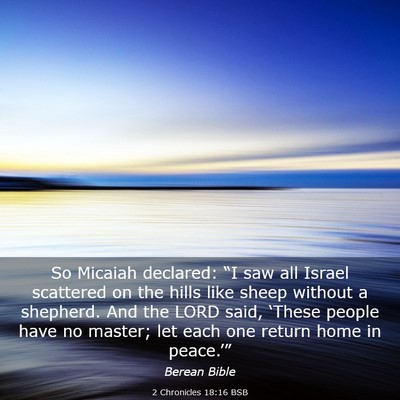 Picture 03 - 2 Chronicles 18:16 BSB - So Micaiah declared: “I saw all Israel - Bible Verse Picture