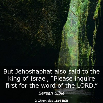 Picture 03 - 2 Chronicles 18:4 BSB - But Jehoshaphat also said to the king of Israel, - Bible Verse Picture