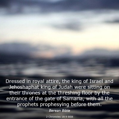 Picture 03 - 2 Chronicles 18:9 BSB - Dressed in royal attire, the king of Israel and - Bible Verse Picture