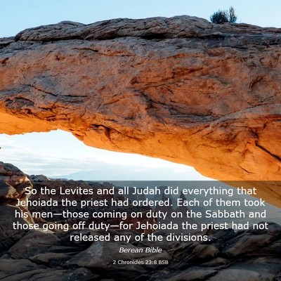 Picture 03 - 2 Chronicles 23:8 BSB - So the Levites and all Judah did everything that - Bible Verse Picture