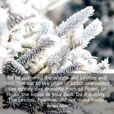 Picture 03 - 2 Chronicles 24:5 BSB - So he gathered the priests and Levites and said, - Bible Verse Picture