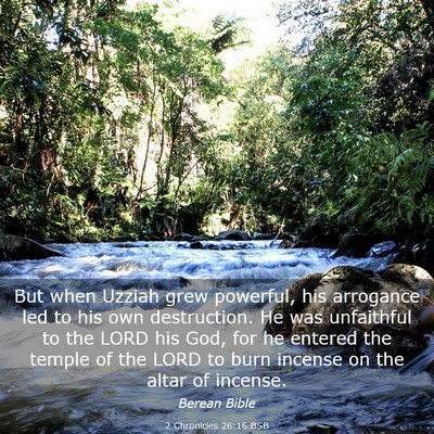 Picture 03 - 2 Chronicles 26:16 BSB - But when Uzziah grew powerful, his arrogance led - Bible Verse Picture