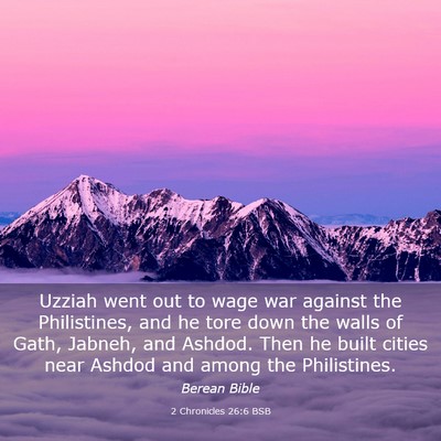 Picture 03 - 2 Chronicles 26:6 BSB - Uzziah went out to wage war against the - Bible Verse Picture